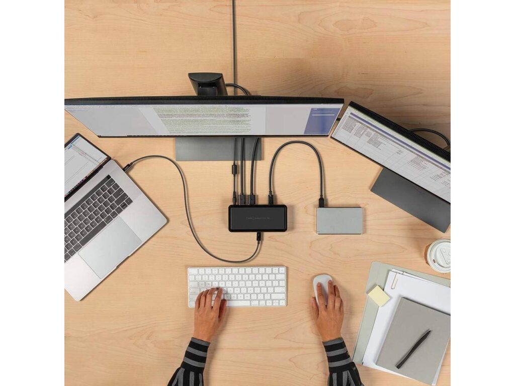 How to connect 2 laptop docking station dual monitor langpai