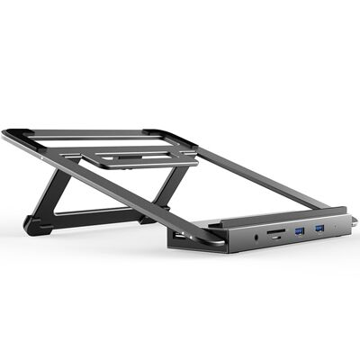 What is the laptop stand with docking station for?