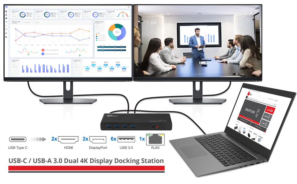 laptop dual monitor docking station